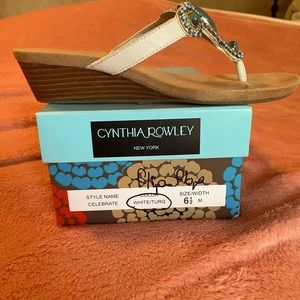 Turquoise decorated sandal- leather